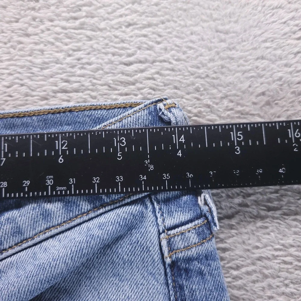 AGOLDE Jeans Womens 28 Blue Nico High Rise‎ Skinny Button Fly Raw Hem Cropped